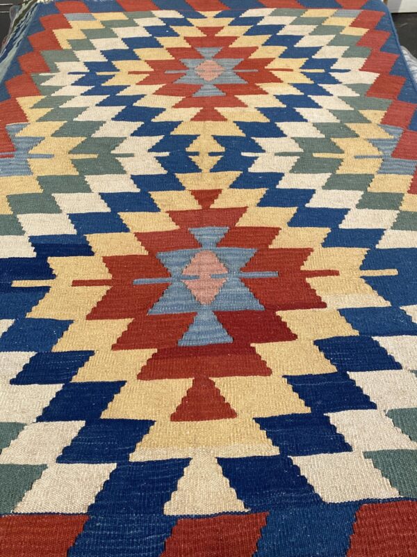 3' 10 x 5' 07 Wool Killim Rug- 11
