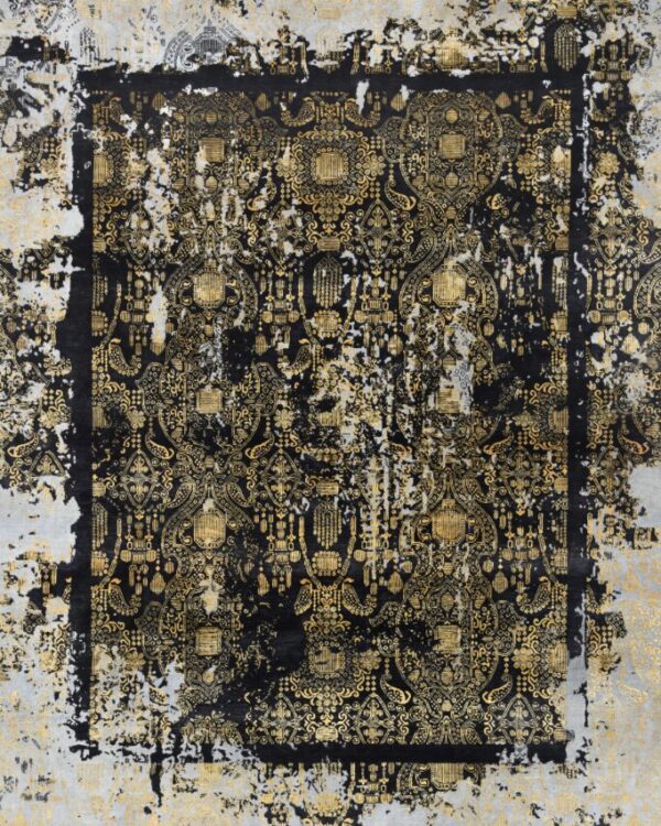 8' 03" x 9' 10" Wool And Viscose- India - Image 2