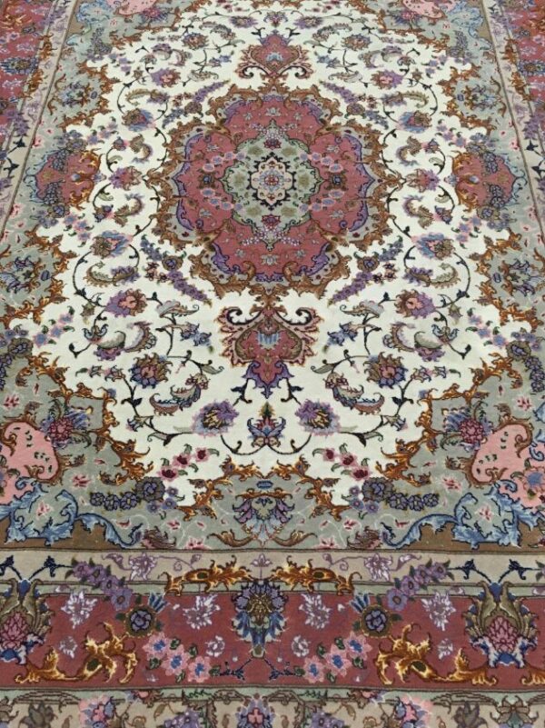 5' 00" x 6' 06" Wool & Silk- Iran - Image 2