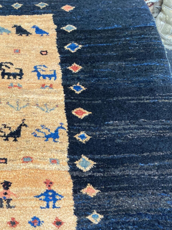 4' 01" x 6' 02" Gabbeh Design & Wool Material - Image 2