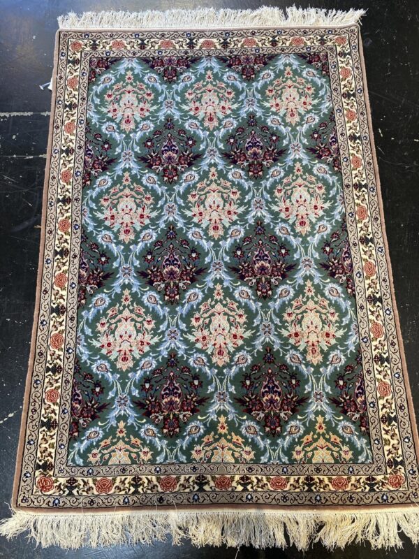 3' 03" x 4' 09" Wool & Silk- Iran