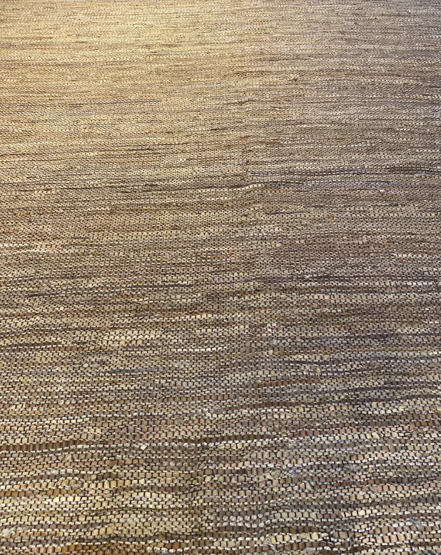 9' 00" x 12' 00" Hemp and Leather Rug- 4311