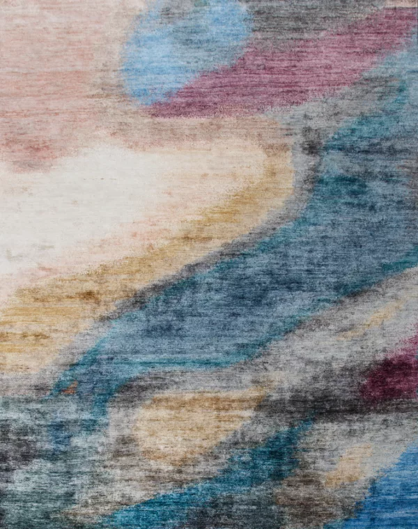 2' 00" x 3' 00"  Wool & Silk Jade Rug- 5041 - Image 2