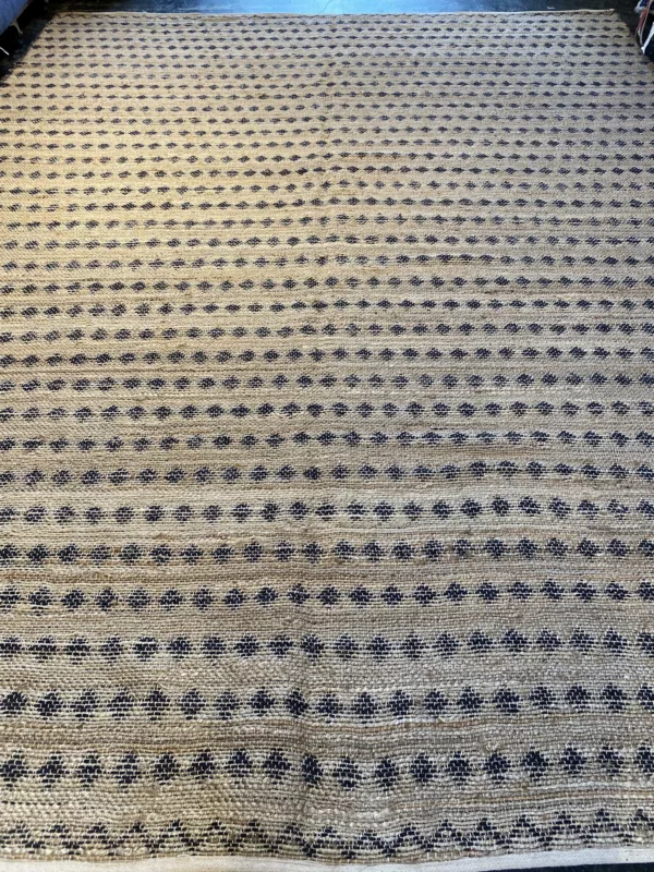 9' 00" x 12' 00" Hemp And Leather Rug
