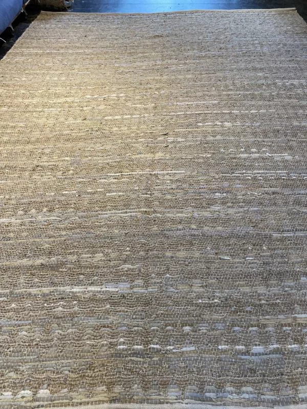 9' 00" x 12' 00" Hemp and Leather Rectangle, New Arrival from India
