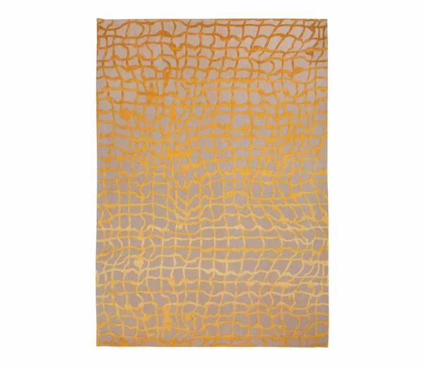 9' 02" x 11' 10" Polyester Yellow Scarab Rug- 5731