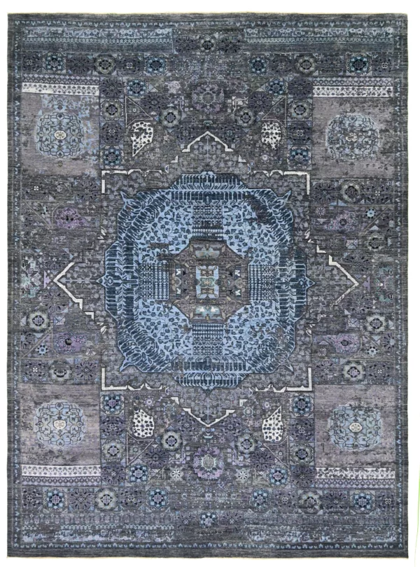 9' 10" x 13' 04" Indigo Collection Pakistani Rug