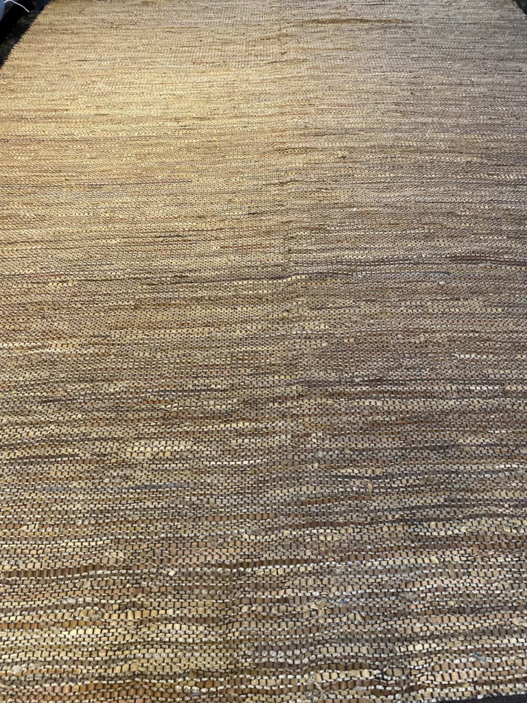 9' 00" x 12' 00" Hemp and Leather Rug- 4311