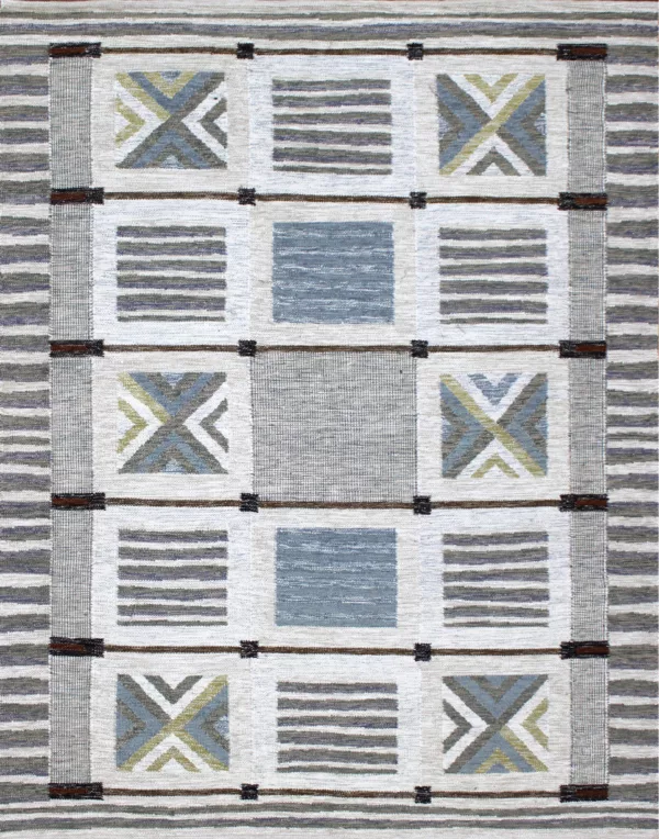 8' 01" x 10' 06" Wool Swedish Rug Collection- 5498