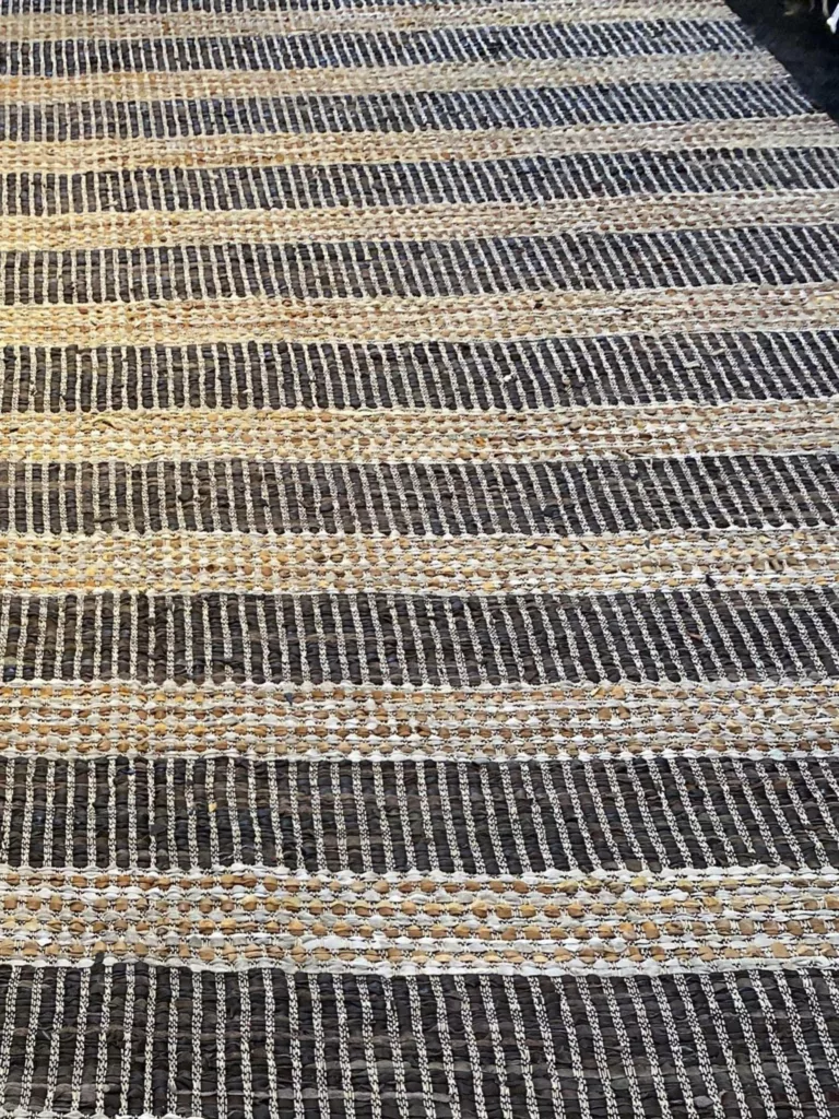 9' 00" x 12' 00" Hemp and Leather Rectangle from India