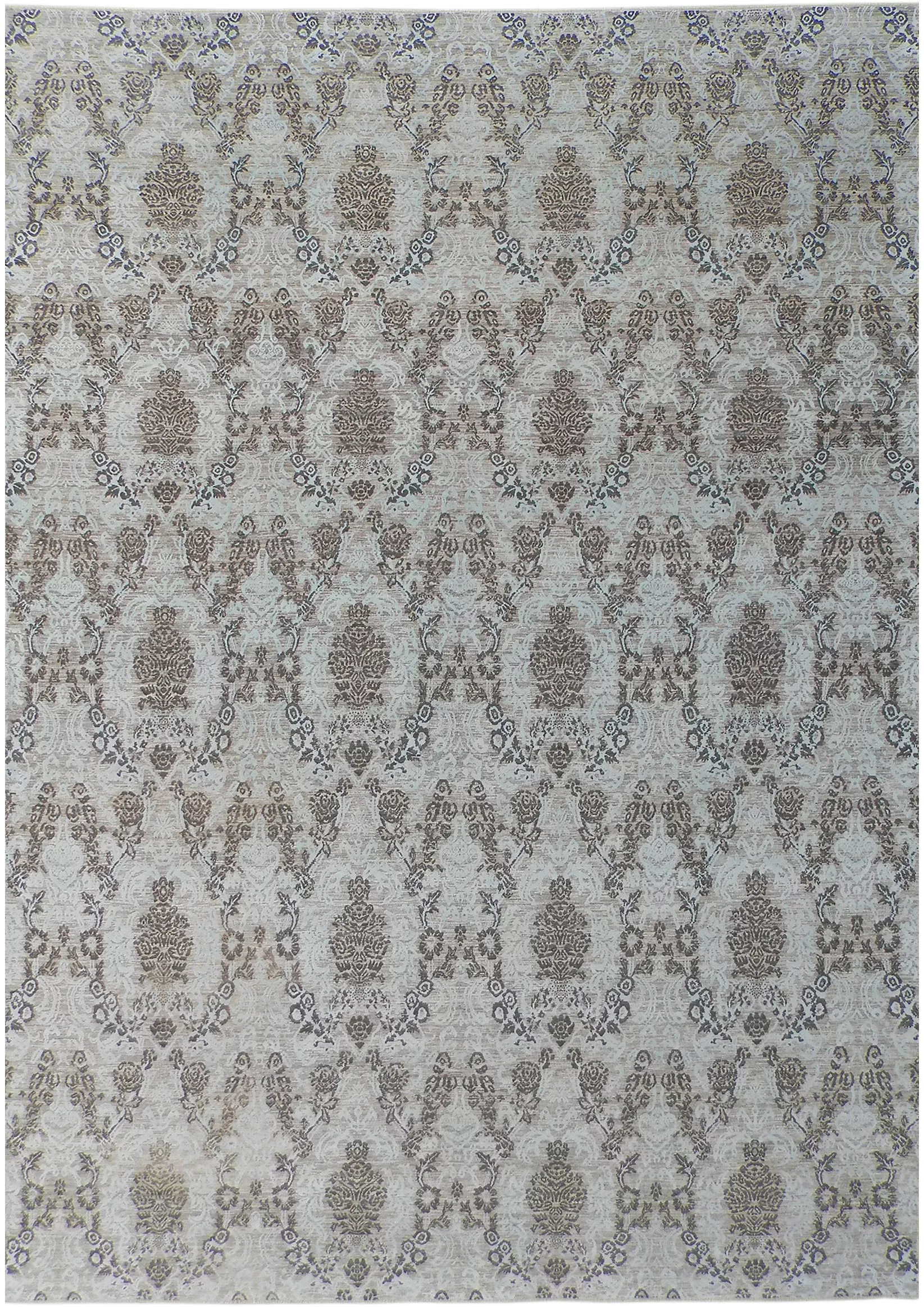 13' 11" x 20' 01" Wool & Silk Indigo Rug- 4916