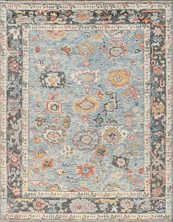 8' 00" x 10' 06" VICTORIA SKY BLUE Design Indian Rug