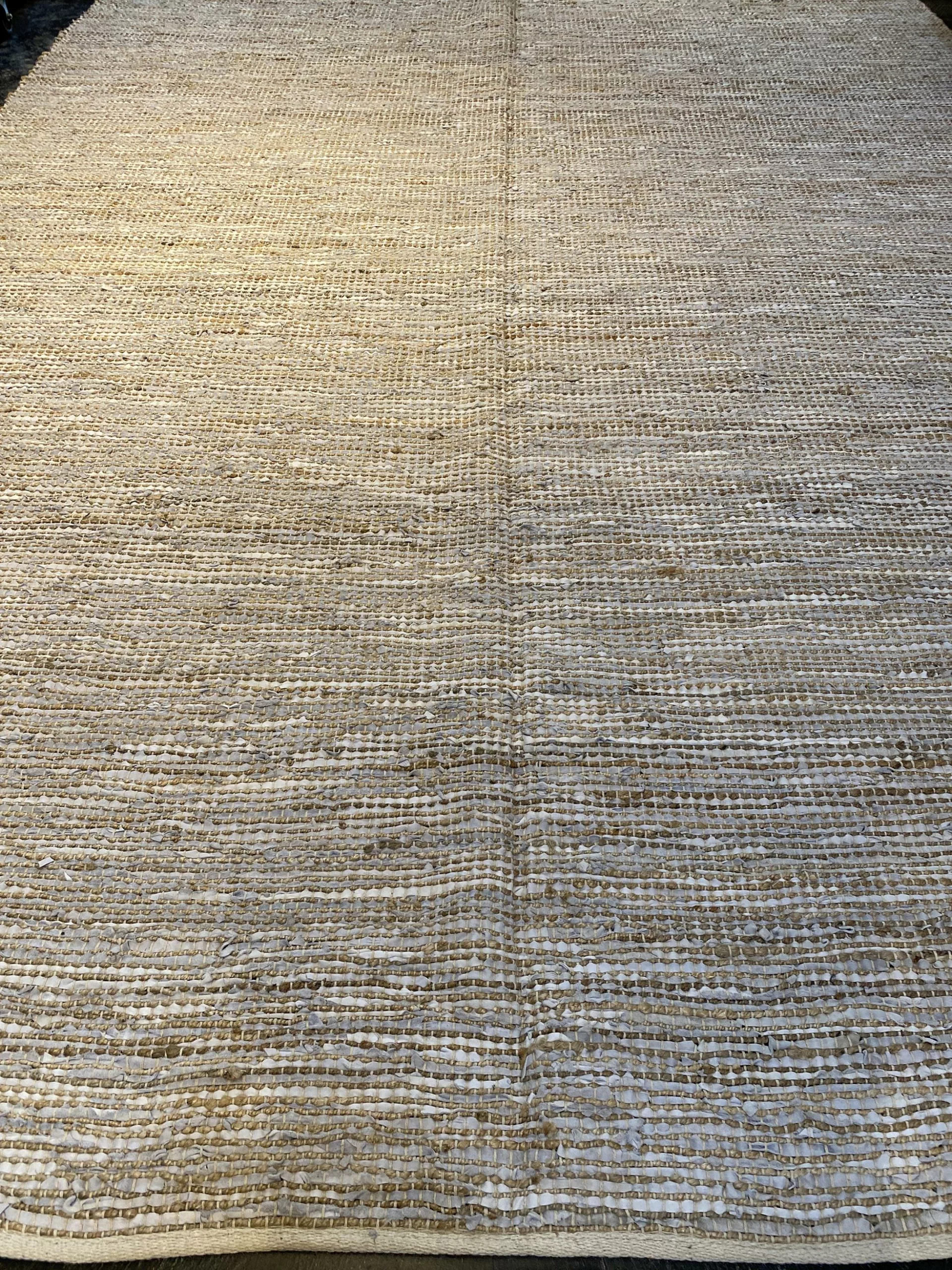 9' 00" x 12' 00" Hemp and Leather Rug- 4310