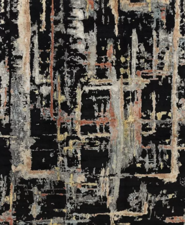 9' 00" x 12' 00" Theo Black Rug- 6601 - Image 2