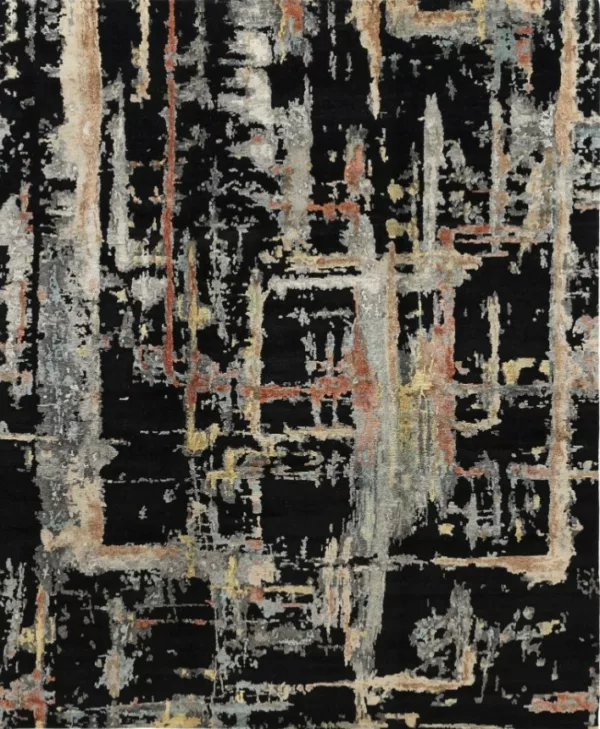 9' 00" x 12' 00" Theo Black Rug- 6601