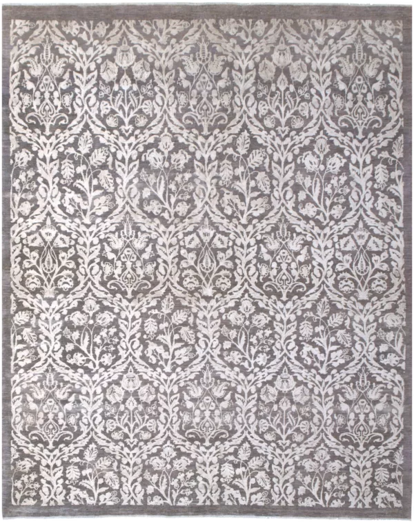 Afghan Hand-Knotted Wool & Silk Pearl Collection Rug 7'11" x 10'01"