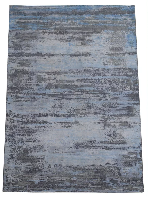 Pakistani Hand-Knotted Wool & Silk Indigo Collection Rug 11'09" x 14'09"
