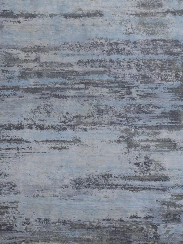 Pakistani Hand-Knotted Wool & Silk Indigo Collection Rug 11'09" x 14'09" - Image 2