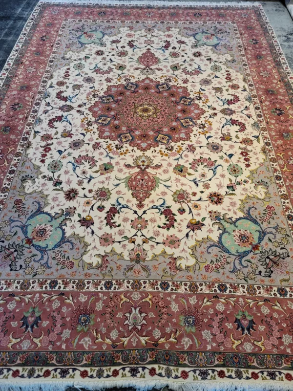 Persian Hand-Knotted Wool & Silk Tabriz Rug 8'02" x 12'00"