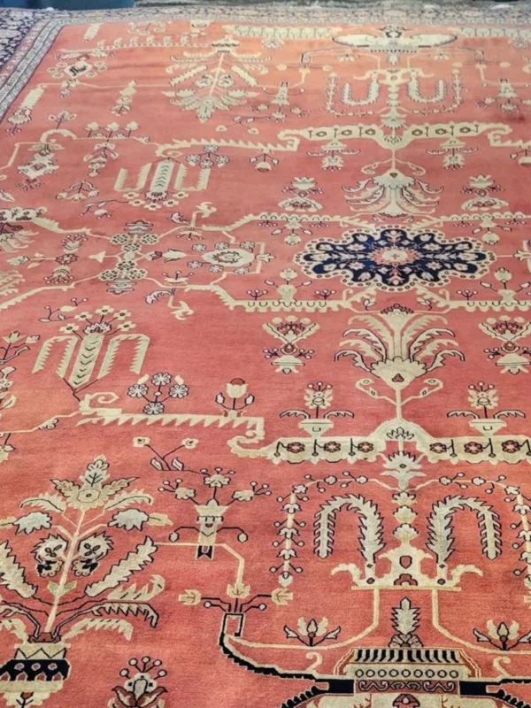 Indian Hand-Knotted Wool Sarouk Rug 10'03" x 13'02" - Image 2