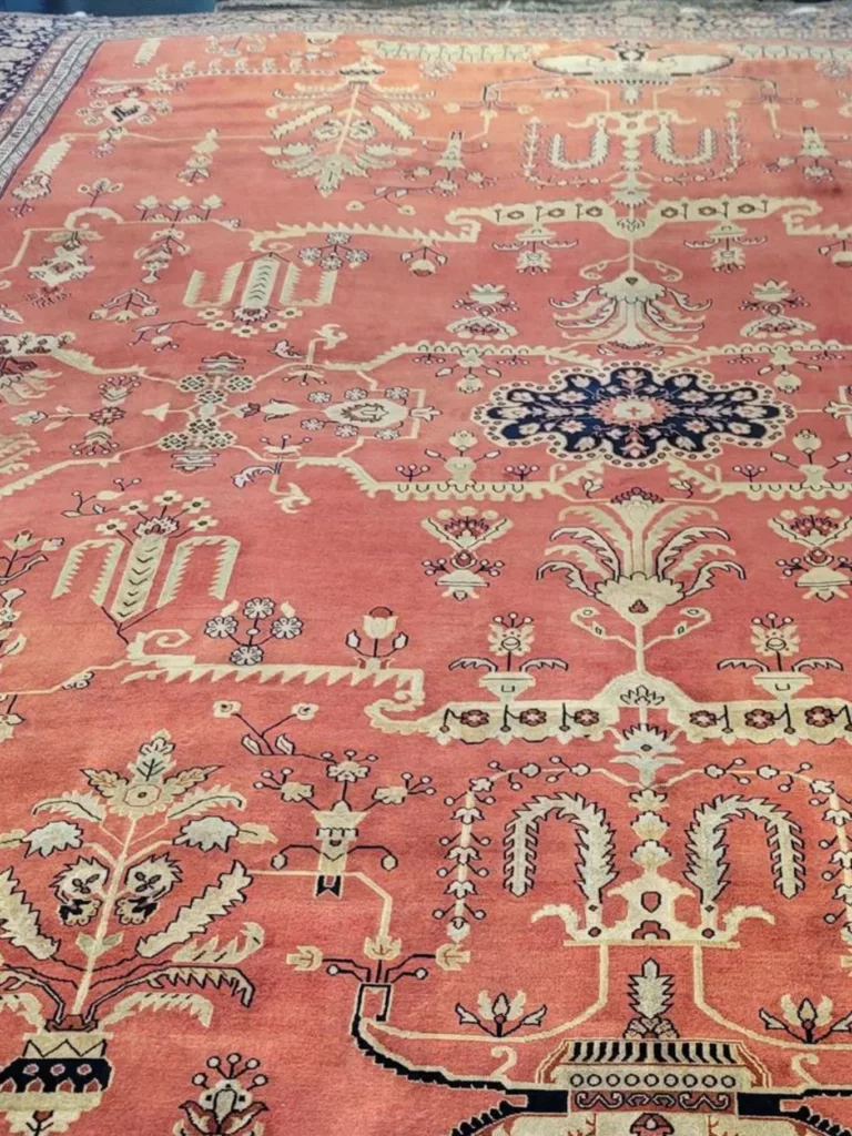 Indian Hand-Knotted Wool Sarouk Rug 10'03" x 13'02"
