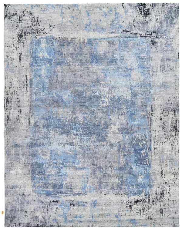 Indigo Wool & Silk Hand-Knotted Rug 12'00" x 15'03"