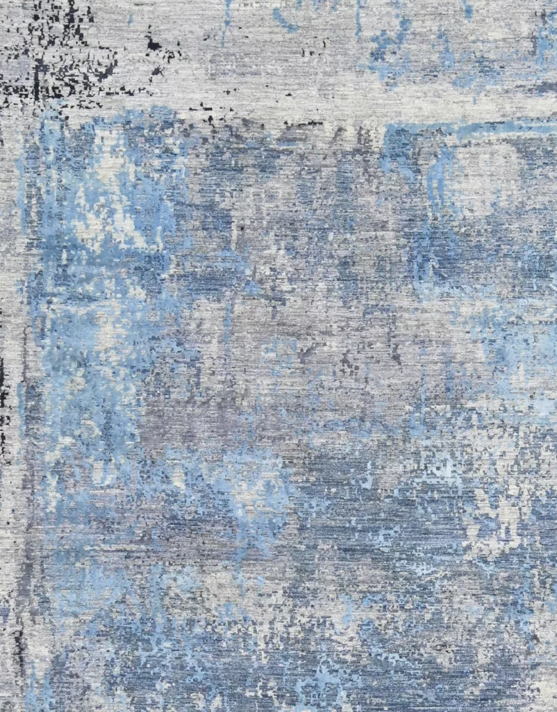 Indigo Wool & Silk Hand-Knotted Rug 12'00" x 15'03"