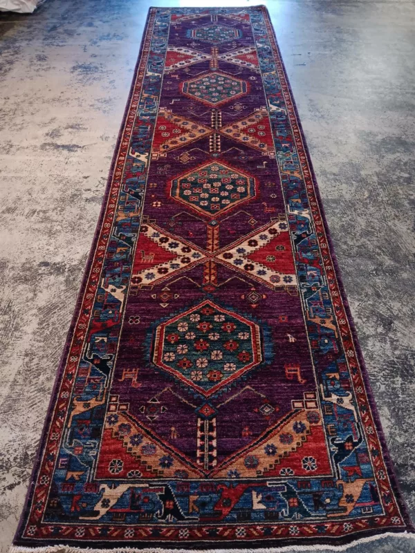 2' 11" x 11' 08" Seljuk Hand knotted Rug