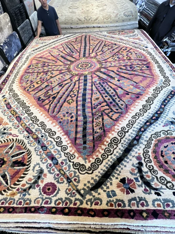 7' 11" x 10' 01" Indian Wool & Hand Knotted Rug - Image 2