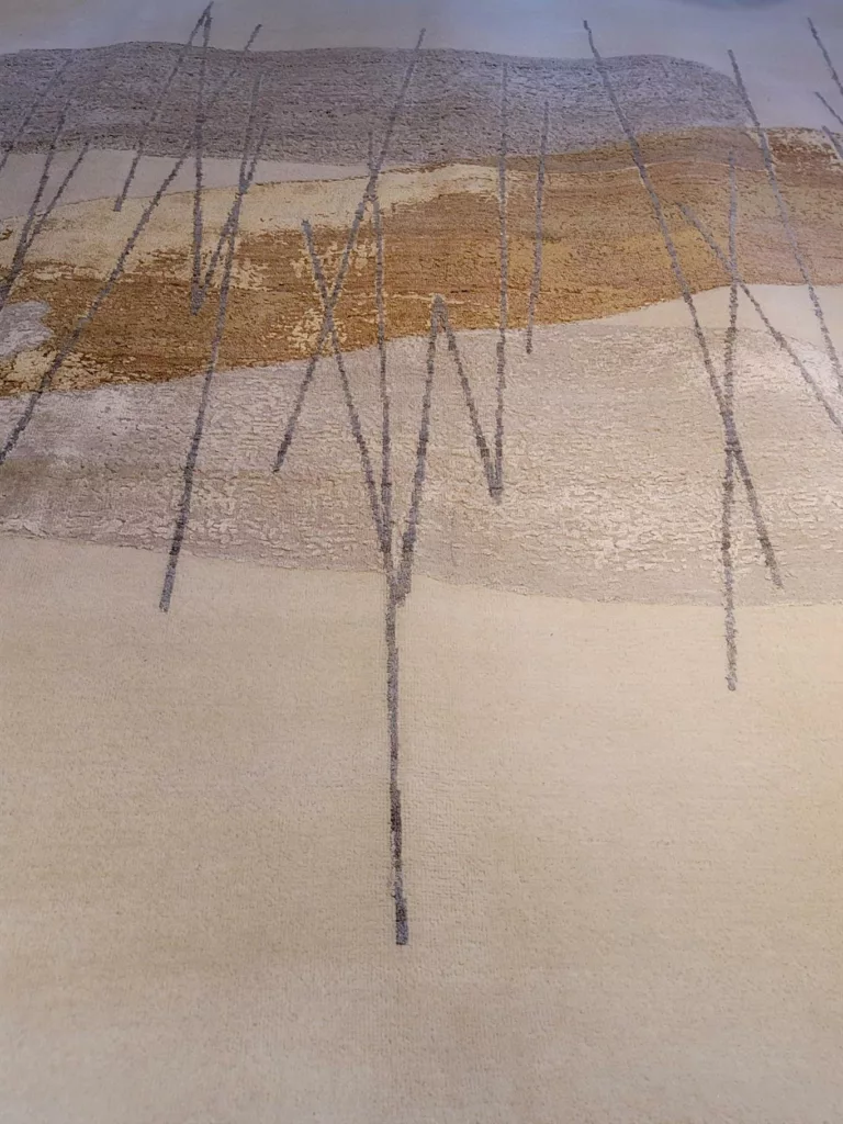 8' 00" x 10' 00" Canvas art Invory Gold Rug