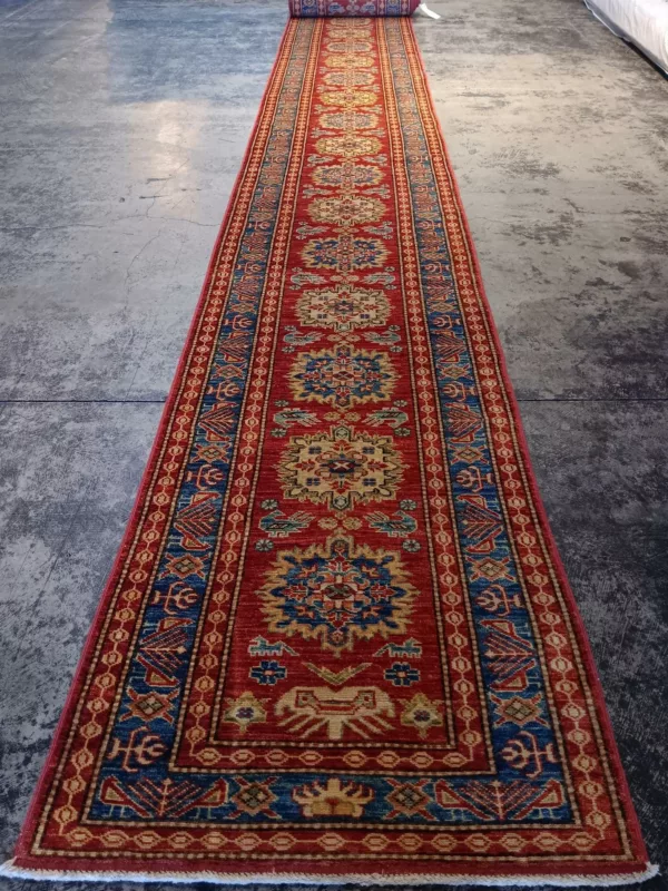 2' 06" x 39' 02" Kazak Hand knotted Rug