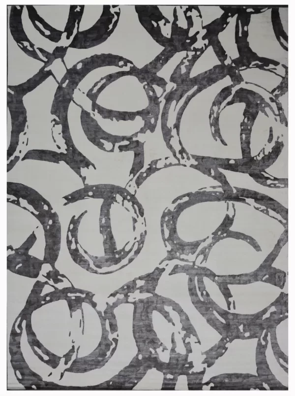 2' 01" x 2' 11" Wool And Viscose Hand Knotted Rug