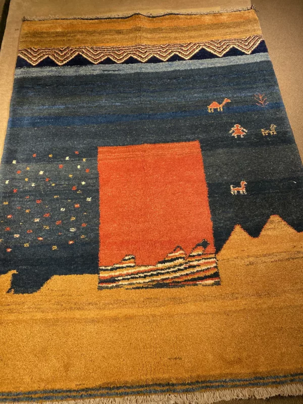 5' 08" x 7' 11" Persian Gabbeh Wool Rug – Hand Knotted in Iran