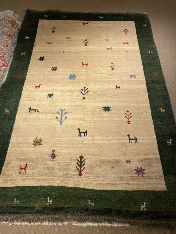 6' 04" x 9' 03" Persian Gabbeh Wool Rug – Hand Knotted in Iran