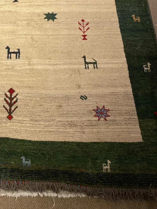 6' 04" x 9' 03" Persian Gabbeh Wool Rug – Hand Knotted in Iran - Image 2