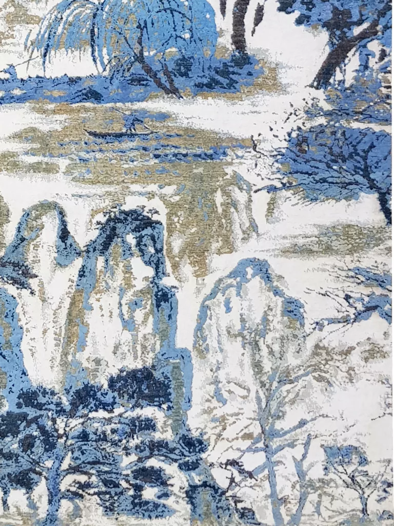 9' 00" x 12' 02" Indigo Collection – Wool & Silk Hand Knotted Rug