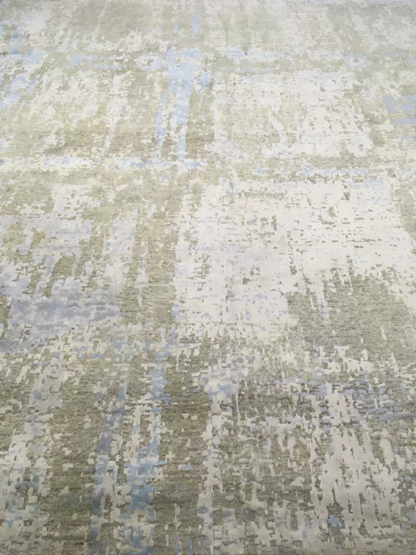 9' 11" x 14' 02" Indigo Collection Wool & Silk Rug – Hand Knotted in Pakistan - Image 2