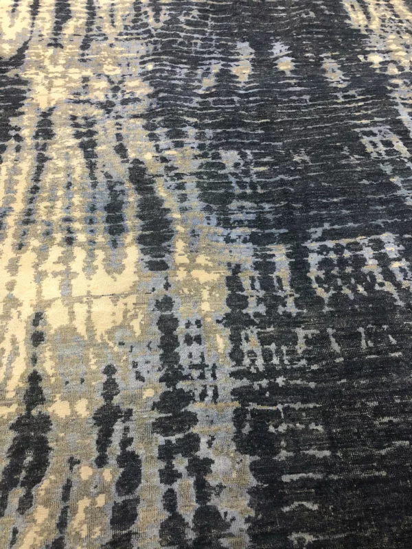 7' 11" x 10' 00" Indigo Collection Wool & Silk Rug – Hand Knotted in Pakistan - Image 2