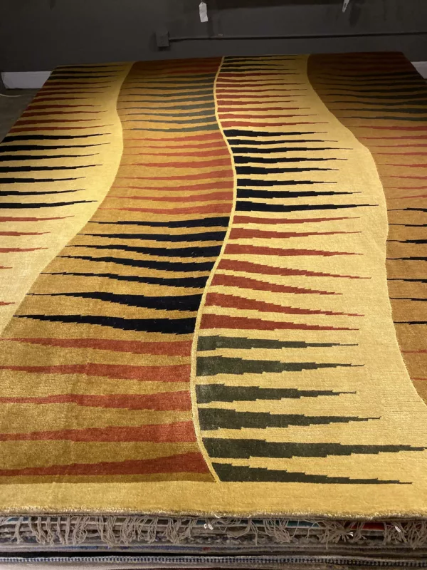 8' 00" x 10' 09" Modern Hand-Knotted Wool Rug – Made in India
