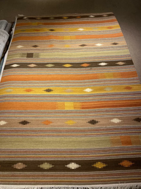 6' 00" x 9' 00" Indian Kilim Wool Rug – Handwoven Flatweave