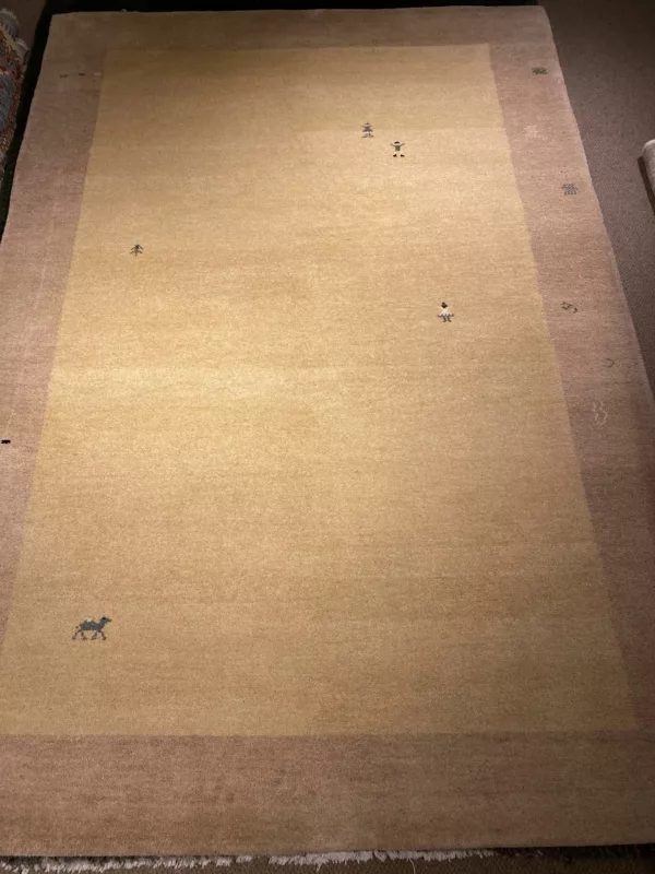 6' 02" x 8' 11" Indian Gabbeh Wool Rug – Hand Knotted