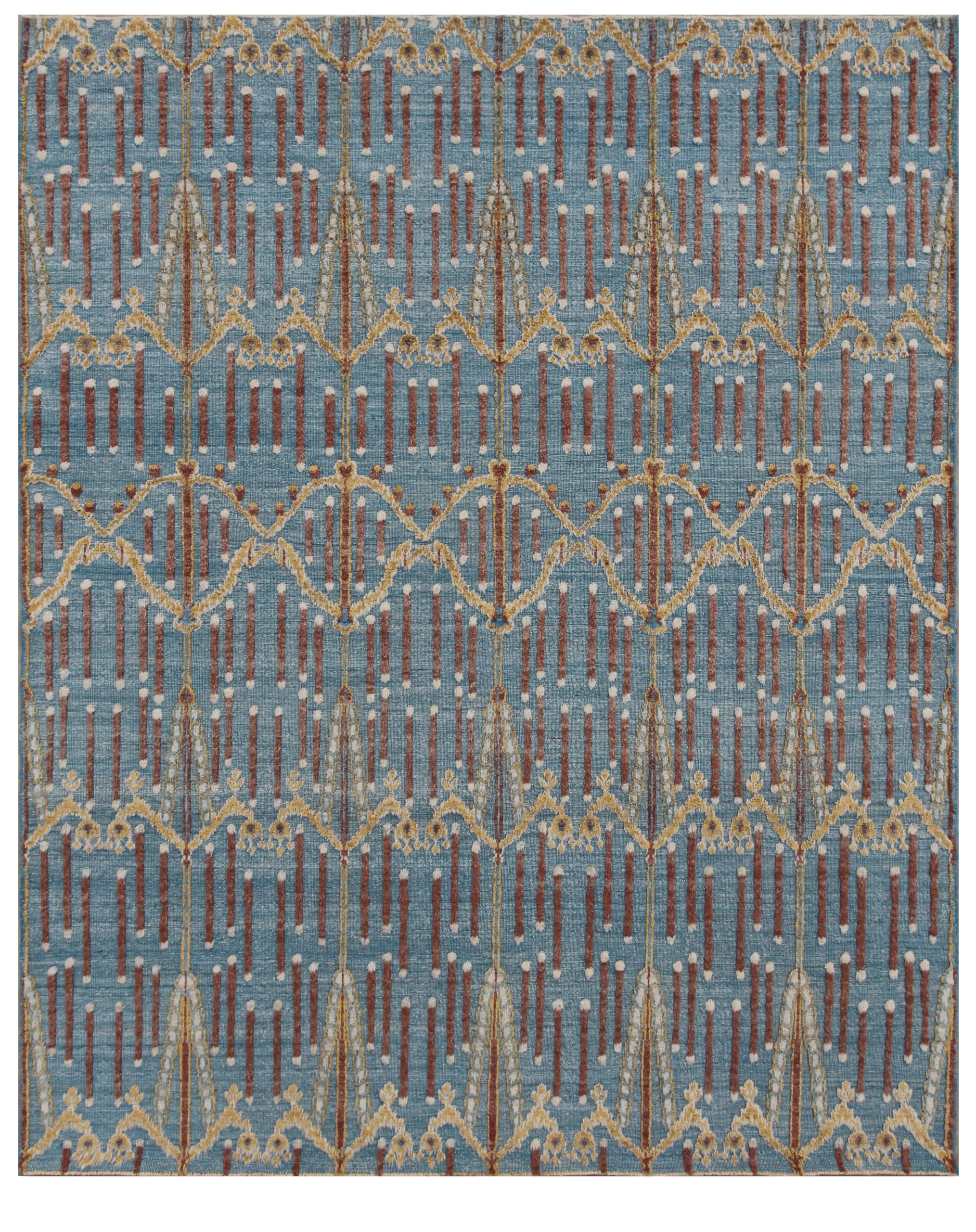 8' 02" x 10' 03" Afghanistan wool hand knotted Rug