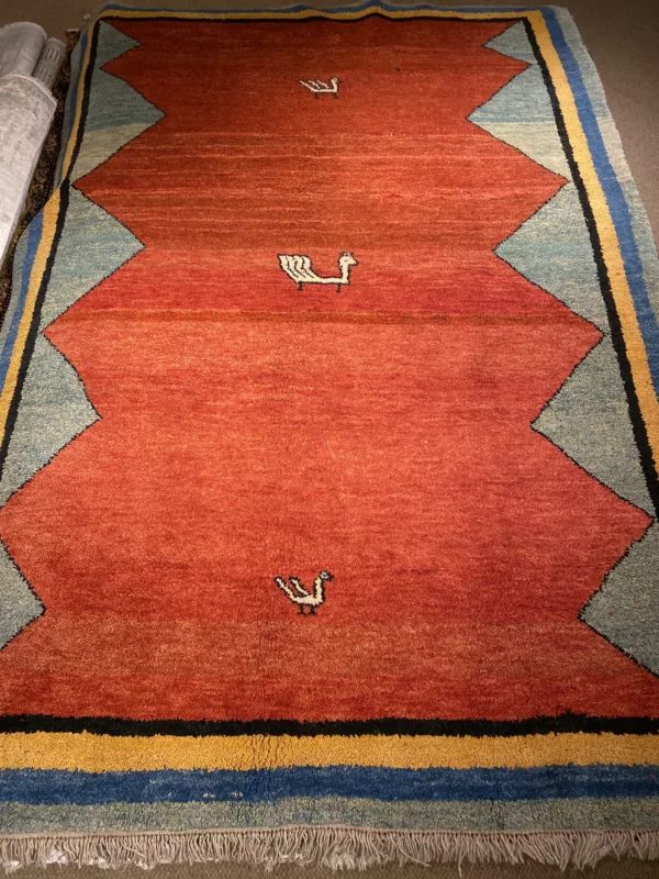 6' 06" x 9' 02" Persian Gabbeh Wool Rug – Hand Knotted