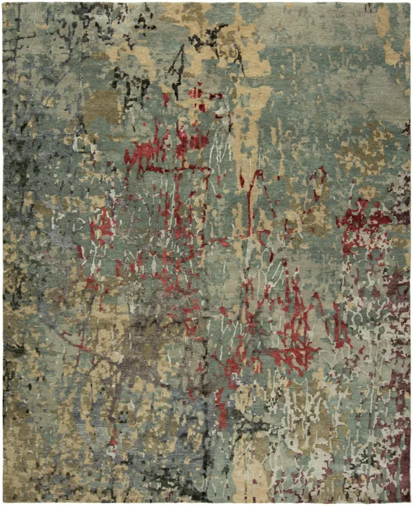 2' 00" x 3' 00" Compact Wool and Viscose Rug from India – Kal Collection