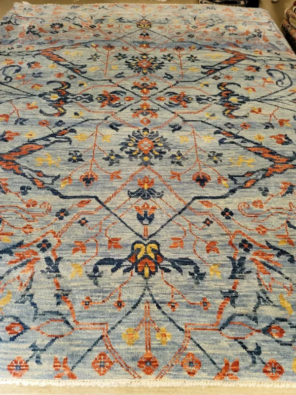 8' 01" x 10' 01" Contemporary Wool Rug from India – Modern Design