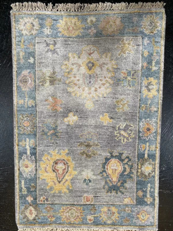 2' 00" x 3' 00" Wool & Viscose Rug from India – Kal Collection, Design AA-900 - Image 2
