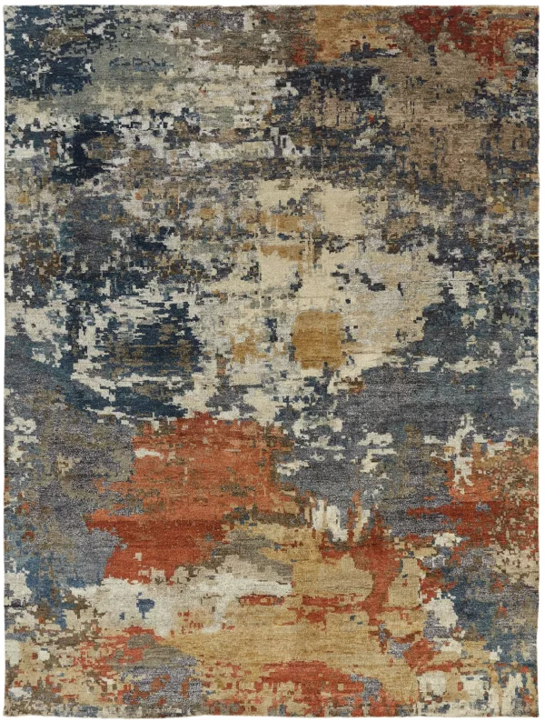 2' 00" x 3' 00" Small Wool and Viscose Rug from India – Kal Collection