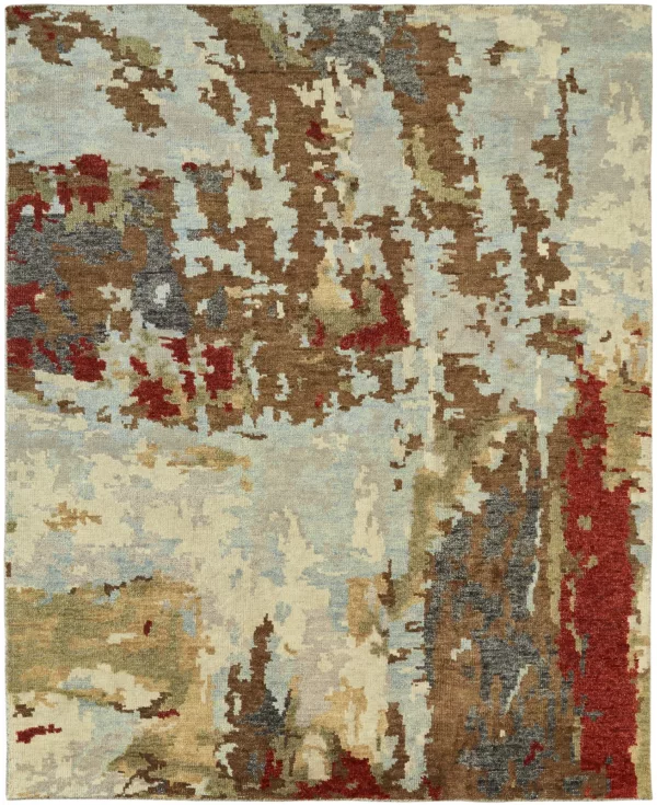 2' 00" x 3' 00" Elegant Wool and Linen Rug from India – Kal Collection