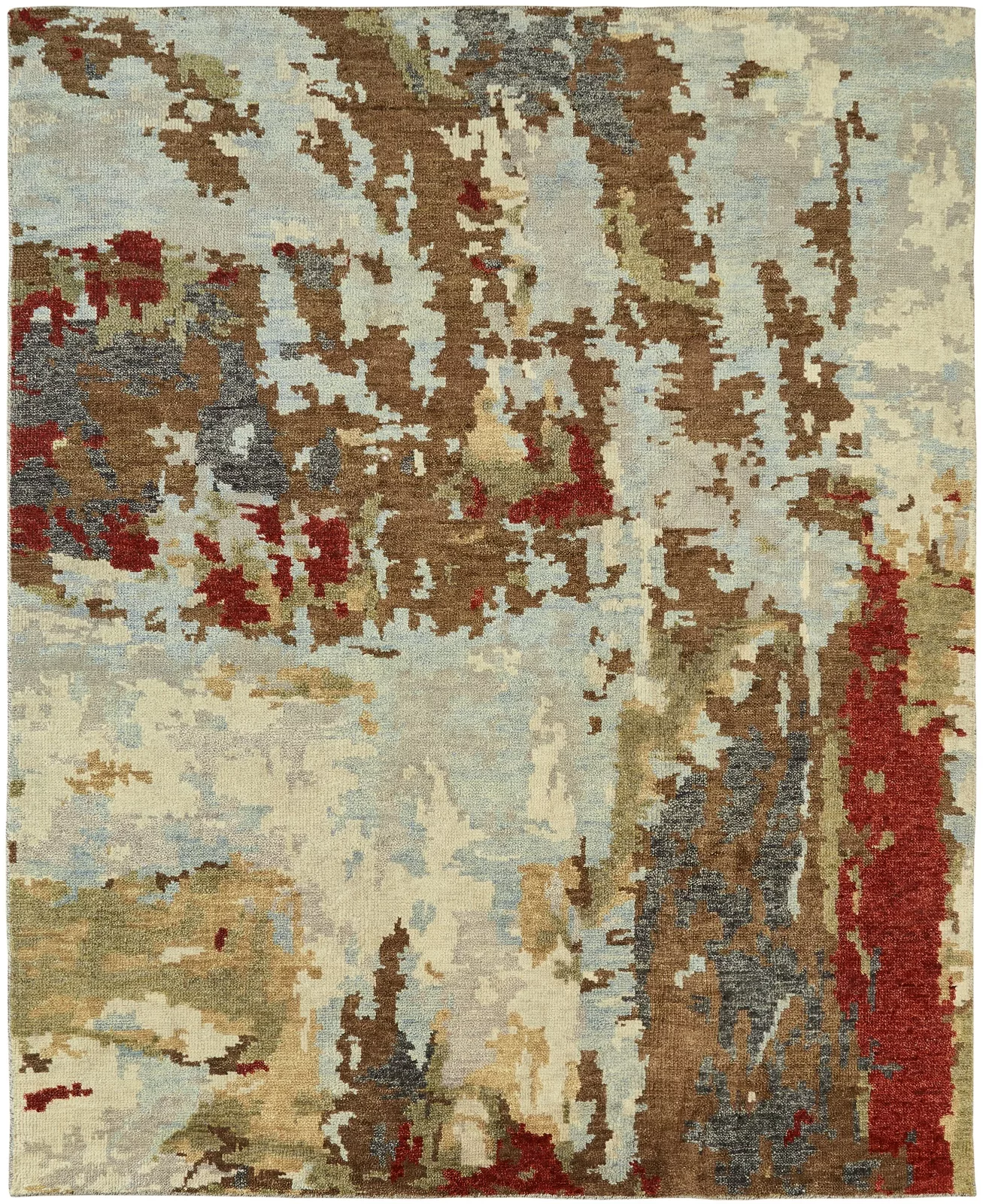2' 00" x 3' 00" Elegant Wool and Linen Rug from India – Kal Collection