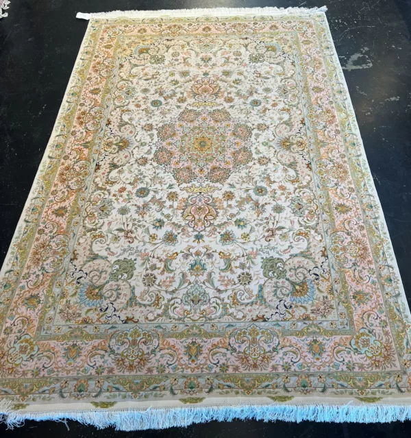 6' 06" x 10' 05" Persian wool & Silk Rug